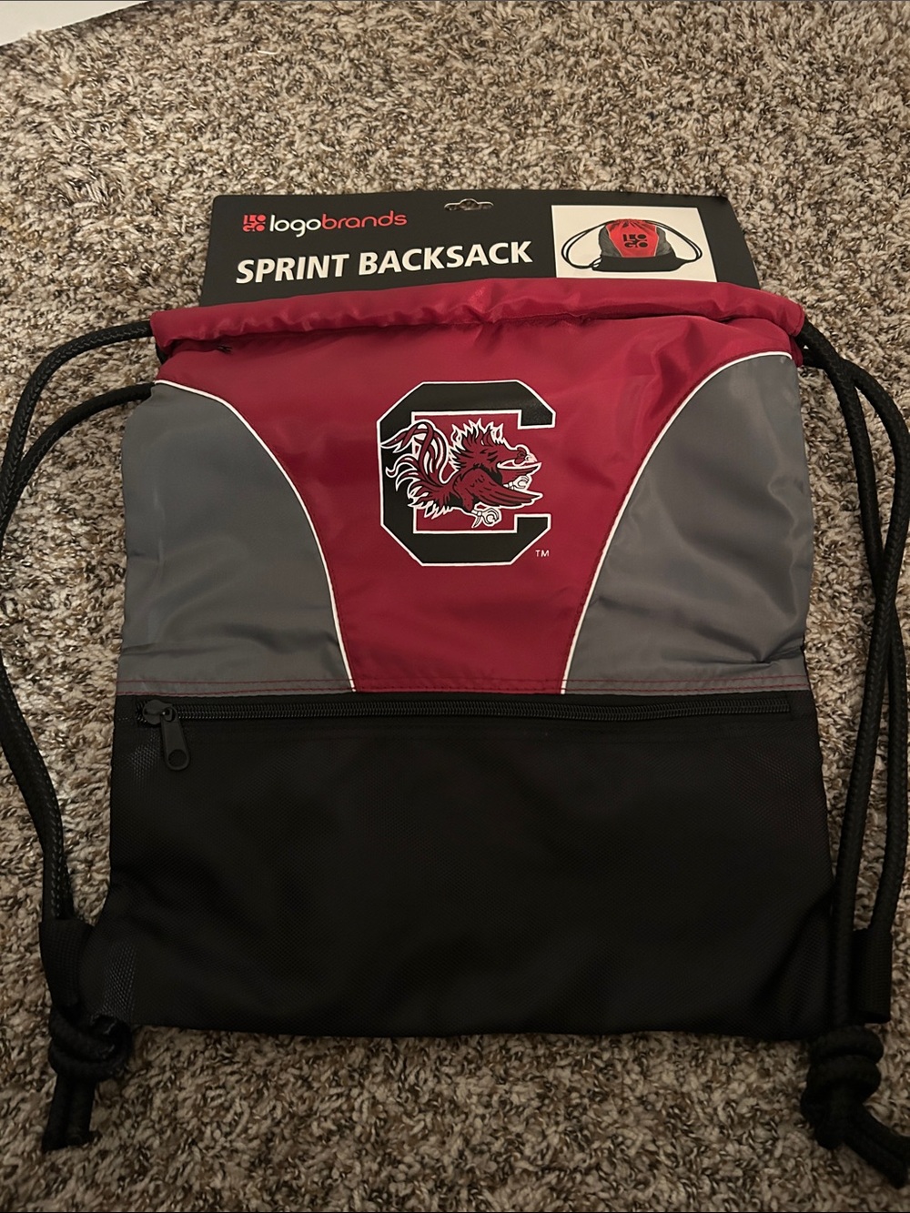University of South Carolina Garnet & Gray Sprint Drawstring Backpack